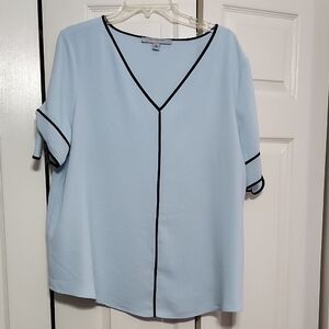 Marc New York Mint Green and Black Boxy 3/4 Sleeve Blouse